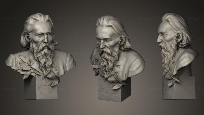 Бюсты и барельефы известных личностей (Ян Матейко, BUSTC_0270) 3D модель для ЧПУ станка